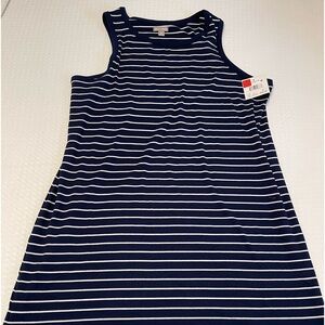 NWT Navy and White Striped Knit Dress